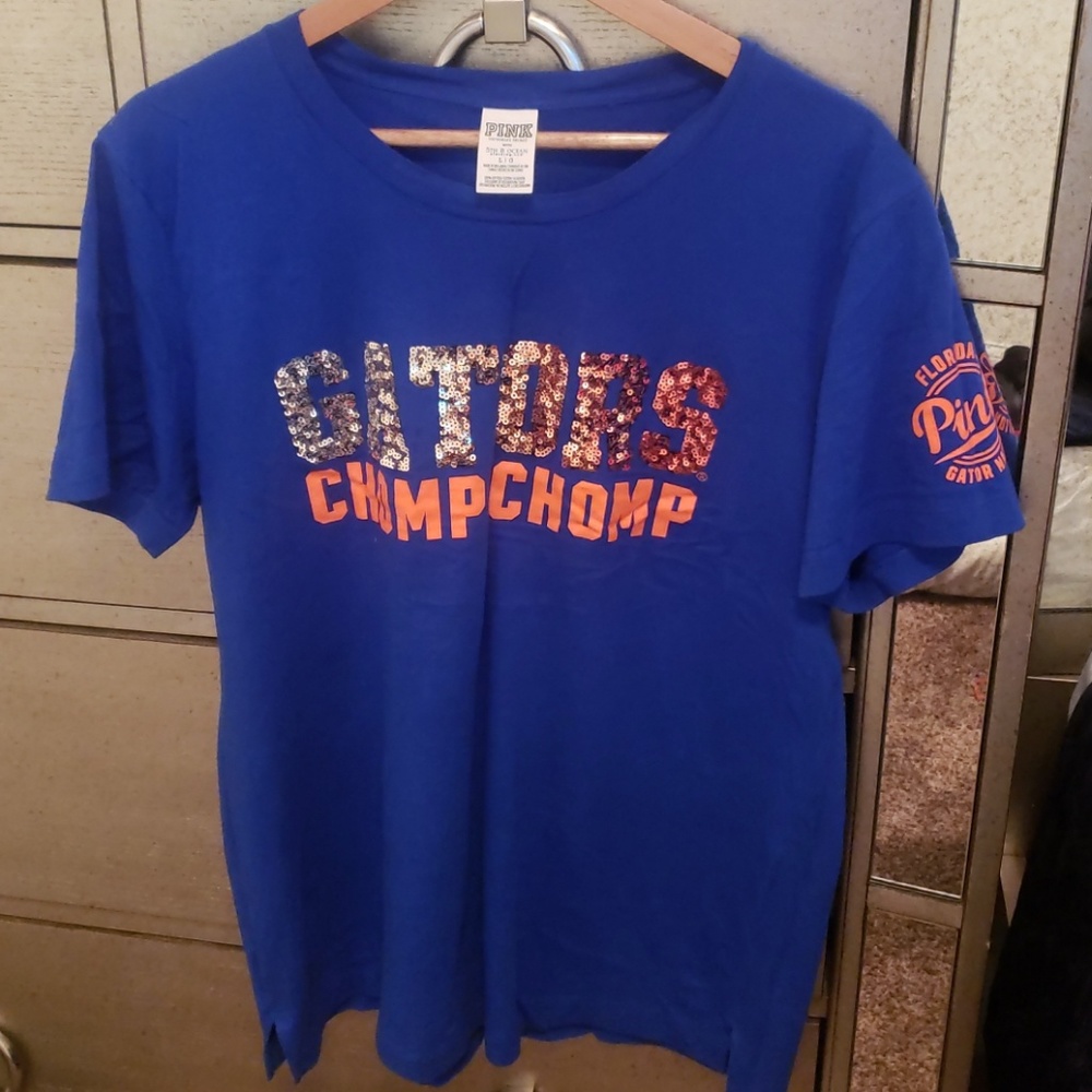 Pink shirt. Gators